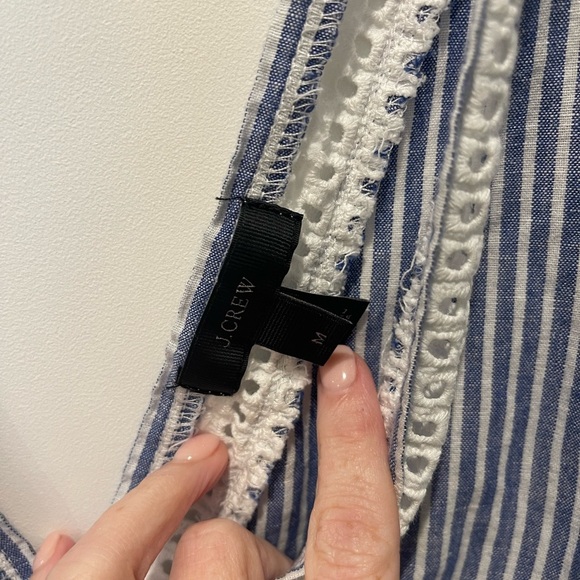 J. Crew Blue and White Striped Swim Coverup with Fringe

0023 - Picture 3 of 3